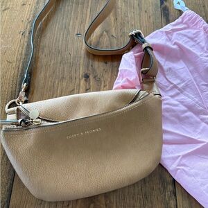 Poppy & Peonies Beige Crossbody Bag